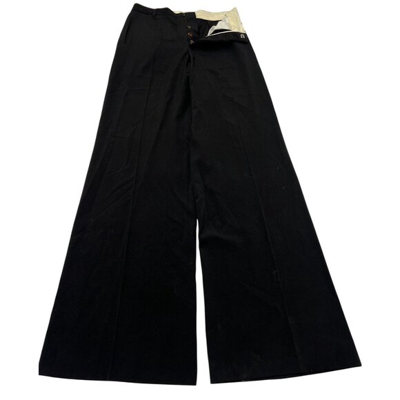 Vintage Jean Paul Gaultier Femme Wide Leg Trousers in Black - Picture 2 of 5